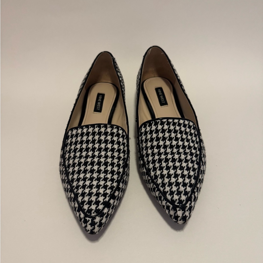 Nine West Abay Houndstooth Pointed Toe Flats - Picture 2 of 7